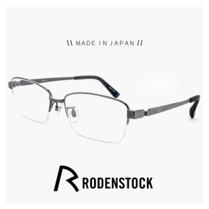 日本製 ローデンストック r2032 b 56mm メガネ メンズ RODENSTOCK 眼鏡 Flex Lite 軽量 モデル 男性用 スクエア型 ナイロール ハーフリム チタン フレーム｜sunhat