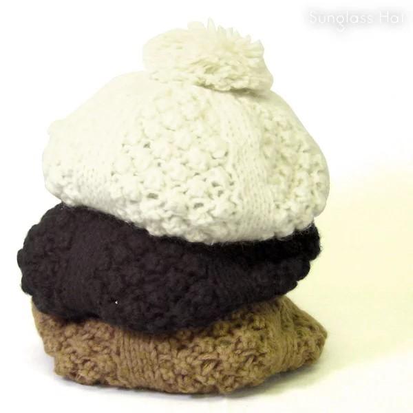 ニット ベレー  ぼんぼり 付き 5412518 全3色  ビーニー ワッチ ニット　送料無料