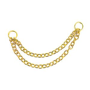 ゴールドカラー／ピンバッジ用２連チェーン／サン宝石