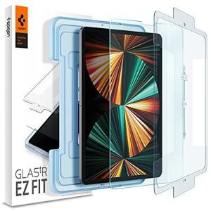 Spigen EZ Fit ガラスフィルム iPad Pro 12.9 2021、2020、2018 用 貼り付けキット付き iPad Pro 12.