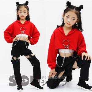 キッズ ヒップホップ 衣装 韓国 ダンス衣装 セットアップ ダンス衣装 トップス サルエルパンツ ジャズダンス衣装 長袖 Hiphop ダンス衣装 ステージ衣装 ウィルマート
