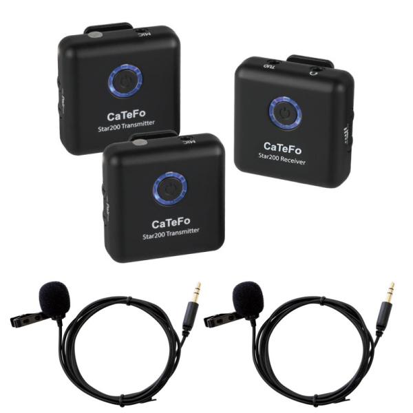 CATEFO STAR200T2 (TX+TX1+RX) ワイヤレスピンマイク 【処分特価！】安心の...