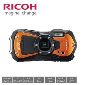 リコー デジカメ WG-80 オレンジ 防水 耐衝撃 防塵 耐寒 アウトドア デジタルカメラ 1600万画素 LED ISO 6400 RICOH