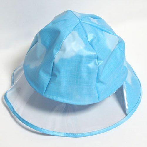 【メール便OK】キッズ用 レインハット 雲柄 M＆Lサイズ あごゴム付【日本製】子供 防水 雨具 ジ...