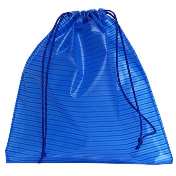 防水 巾着袋 トラベルパック ストライプ柄 ネイビー 日本製
