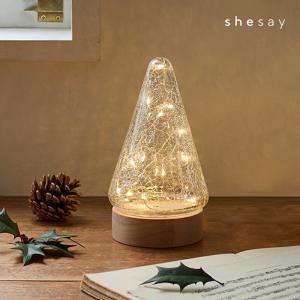 クリスマスツリー LED 置物 オブジェ おしゃれ アンティーク ガラス