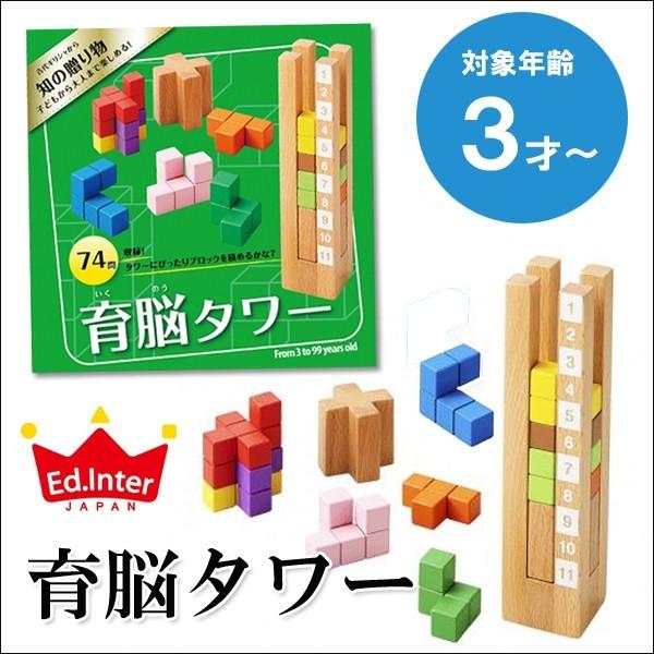 育脳タワー エドインター 木製 知育玩具 ブロック パズル ウッドトイ 出産祝い 送料無料（北海道・...