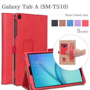 タッチペン 専用フィルム2枚付 Galaxy Tab A SM-T510 カバー J:COMタブレットPC 手持ちホルダー タッチペンホルダー 付き 良質PUレザー手帳型ケース 便利