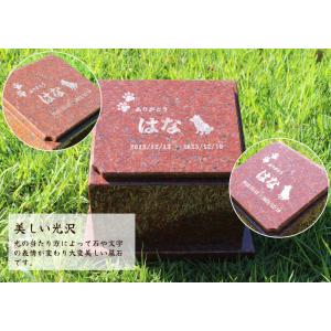 ペット墓石 納骨 選べるデザイン 天然赤御影石...の詳細画像3