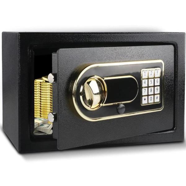 金庫 家庭用 小型 業務用 耐火耐水 テンキー式 電子金庫 盗難防止 デジタルキーボード 緊急キーで...