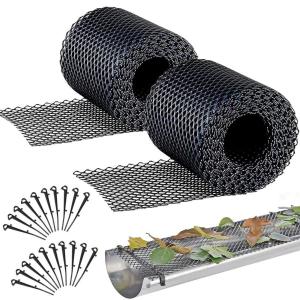 雨樋カバー 雨樋ネット 枯れ葉・落葉・ゴミ防止 固定金具付 雨樋ガード 落ち葉よけネット 目詰まり防止 家庭用 2個入り｜SunnyBox