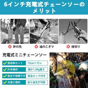 チェーンソー 充電式 コードレス 電動チェーン...の詳細画像3