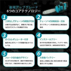 充電式チェーンソー 電動チェンソー コードレス...の詳細画像1
