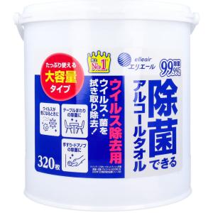 ウェットティッシュ エリエール 除菌できるアルコールタオル ウイルス除去用 大容量 本体 320枚入 (K)
