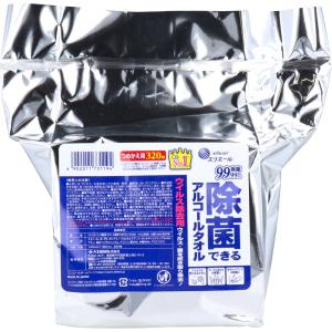 ウェットティッシュ エリエール 除菌できるアルコールタオル ウイルス除去用 大容量 詰め替え 詰替用 320枚入 (K)