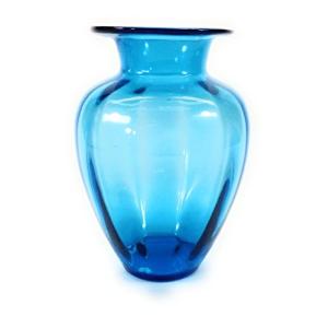 フラワーベース ガラス 花瓶 神秘的 カラー くびれ付き (ブルー) [並行輸入品]｜sunnyislands