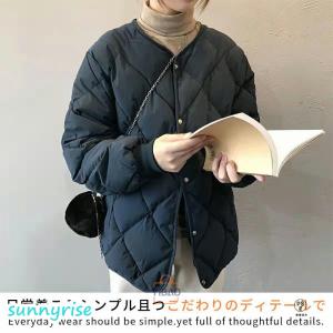 ダウンジャケット レディース ノーカラーコート...の詳細画像4