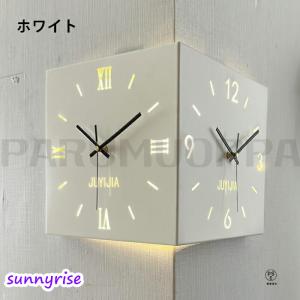 掛け時計 おしゃれ 掛け時計 両面コーナー サ...の詳細画像1
