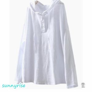 チュニック パーカー ロングtシャツ ロング丈...の詳細画像3