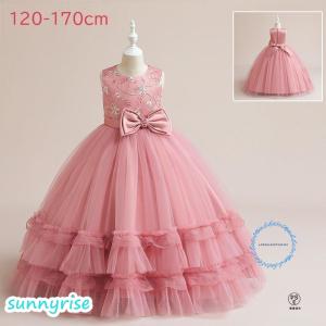 子供ドレス 発表会 結婚式 ピアノ コンクール 女の子 ドレス キッズドレス パーティドレス 撮影 入学式 卒業式 ピンク 120-170CM