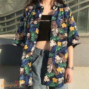 レディース アロハシャツ プリント リゾート ブラウス シャツ 花柄 日焼け止め服 薄手 五分袖 春夏秋 ハワイシャツ ビーチ 男女兼用 人気 Qwe1703 サンライズ 通販 Yahoo ショッピング