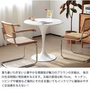 ダイニングテーブル 白 カフェテーブル 丸テー...の詳細画像3