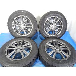 ★NIRVANA★ 185/65R15 15x5.5J +42 4穴 100 中古 ホイールセット 4本 スタッドレス【福島発 送料無料】FUK-D12956★冬｜sunpowerworldgarage