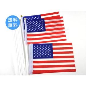 【米軍 レア 正規品】アメリカ国旗 フラッグ パッチセット 爆買 アメリカ国旗 ミニフラッグ 10点セット 8号 21cmX14cm 棒付き USA