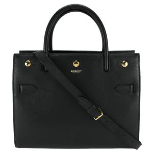 バーバリー BURBERRY タイトル ハンドバッグ 2way ショルダー トート 8024687 ブラック 黒 ゴールド金具  レザー レディース【中古】｜sunrev