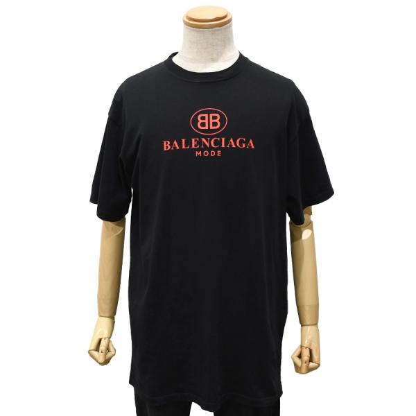 バレンシアガ BALENCIAGA 半袖 Tシャツ クルーネック BBロゴ 508203 ブラック ...