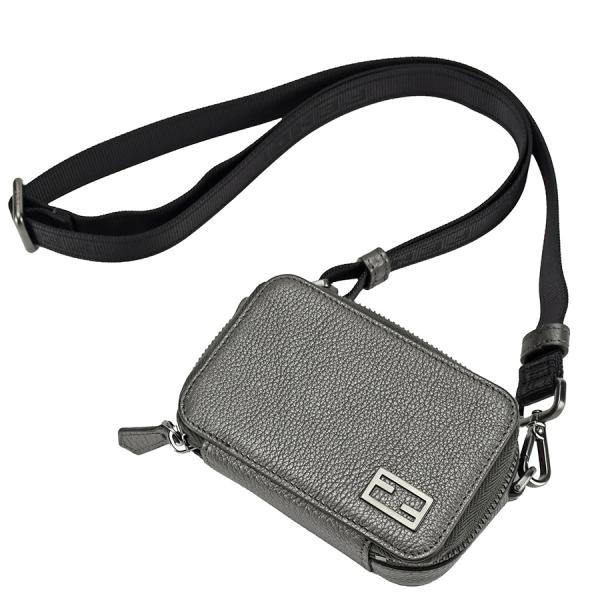 フェンディ FENDI ショルダーバッグ ミニ ポシェット FF バケット ロゴ 7M0344 レザ...