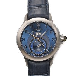 シャリオール CHARRIOL コロンブス グランドデイト GMT オートマティック CO46GMTS.366.004 自動巻 ブルー 青文字盤 メンズ 腕時計 未使用｜sunrev