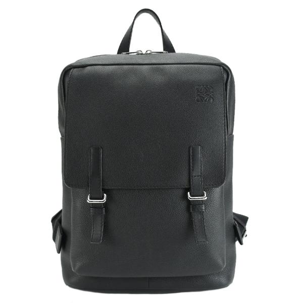 ロエベ LOEWE ミリタリー バックパック アナグラム B553J18X03 レザー ブラック 黒...