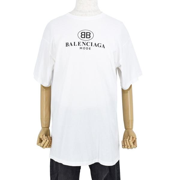 バレンシアガ BALENCIAGA BB ロゴ プリント オーバーサイズ 半袖 Tシャツ 55615...