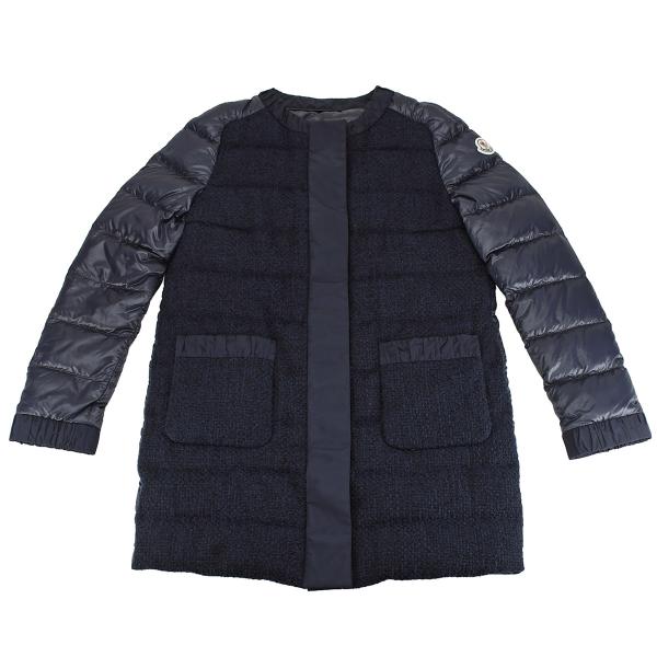 モンクレール MONCLER ダウンコート ダウンジャケット ツイード切替 クルーネック VEULE...