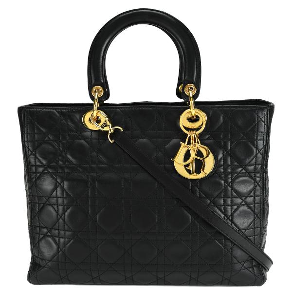 ディオール Christian Dior レディディオール カナージュ ラージ 2way ハンドバッ...