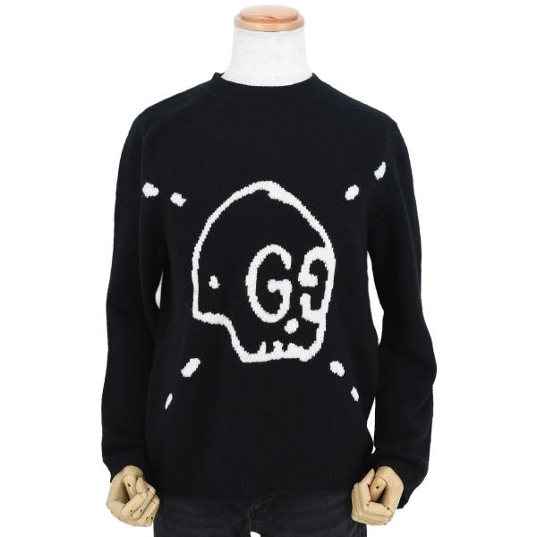 グッチ GUCCI  GGロゴ ゴースト スカル クルーネック ニット セーター トップス メンズ ...