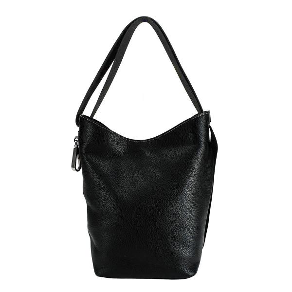 デルヴォー DELVAUX バケット ショルダーバッグ ブラック 黒 シルバー金具 レザー レディー...