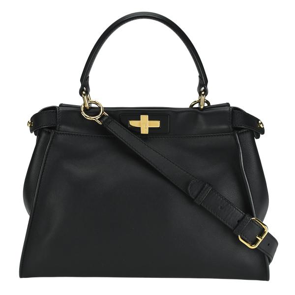 フェンディ FENDI ピーカブー レギュラー 2way ハンドバッグ 8BN290 レザー ブラッ...