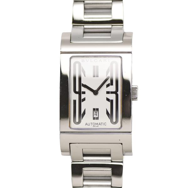 ブルガリ BVLGARI レッタンゴロ オートマティック RT45SSD 自動巻 ホワイト 白文字盤...