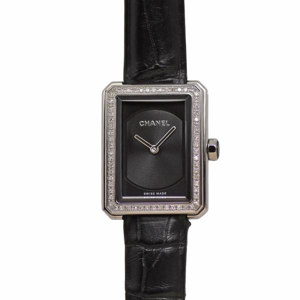 シャネル CHANEL ボーイフレンド  H4883 クォーツ ダイヤベゼル SS/レザー レディー...