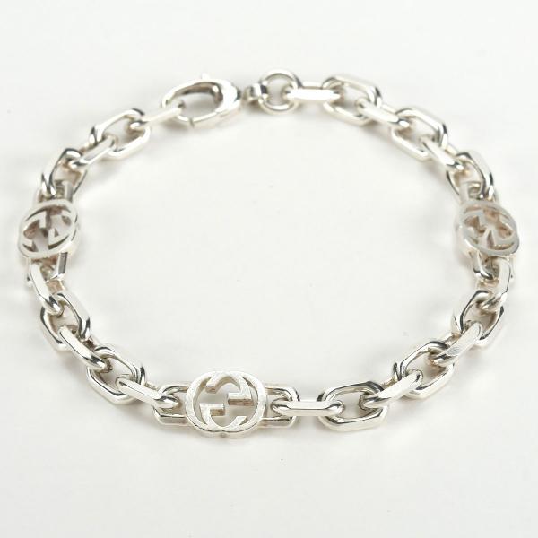 グッチ GUCCI インターロッキング チェーン ブレスレット 620798 シルバー SV925 ...