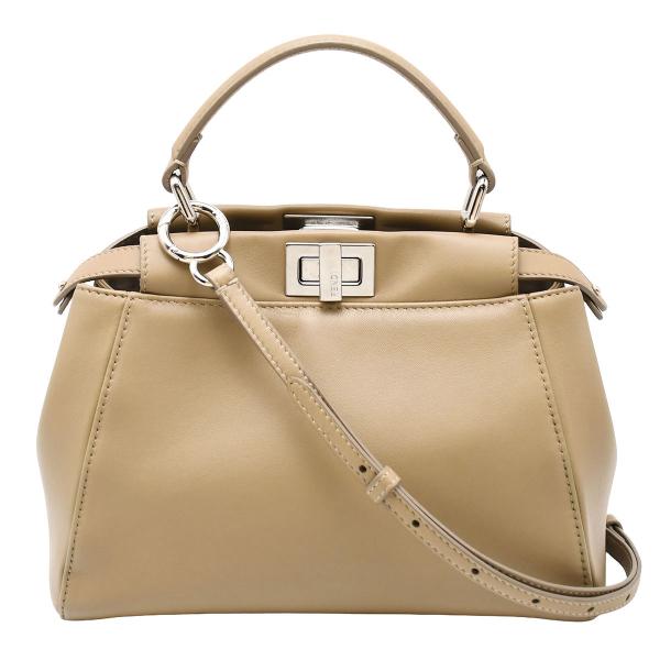 フェンディ FENDI ミニ ピーカブー スモール 2way ハンドバッグ 8BN244 レザー ベ...