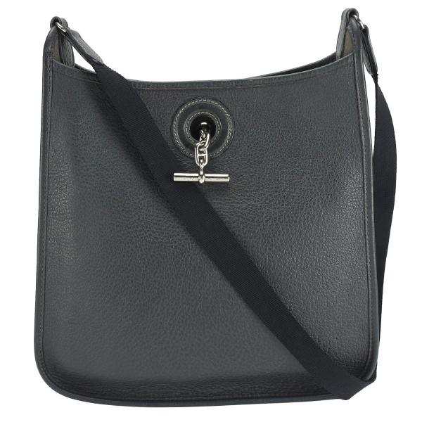 エルメス HERMES ヴェスパPM ショルダーバッグ グラファイト グレー アルデンヌ レザー シ...