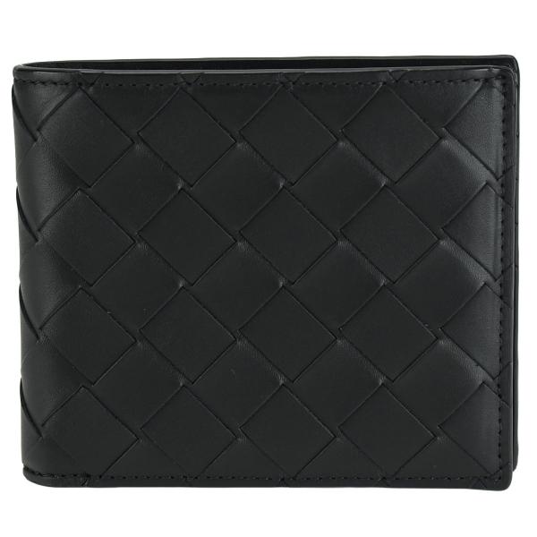 ボッテガヴェネタ BOTTEGA VENETA イントレチャート 二つ折り財布 708616 ブラッ...