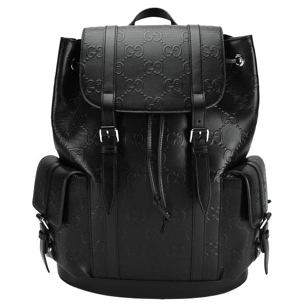 グッチ GUCCI GGエンボス バックパック 625770 レザー ブラック 黒 リュックサック ...