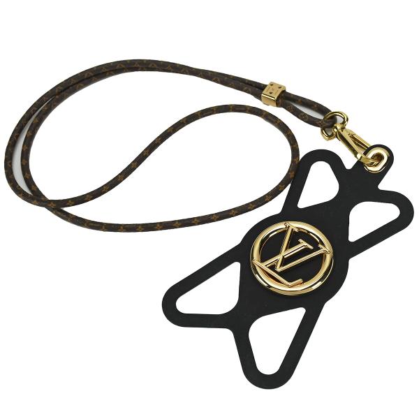 ルイヴィトン LOUIS VUITTON フォンホルダー ルイーズ LVサークル ネックストラップ ...