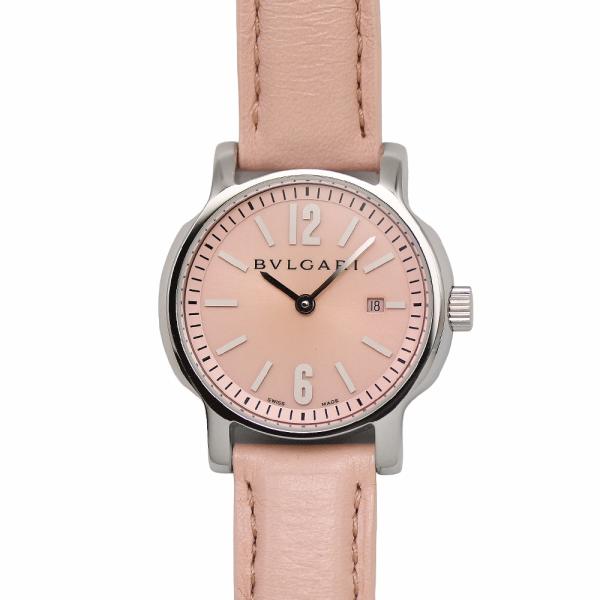 ブルガリ BVLGARI ソロテンポ ST29S クォーツ ピンク SS/レザー レディース 女性用...