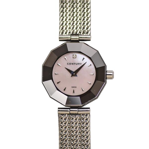 CENTURY センチュリー TIME GEM タイムジェム クォーツ 2針 ピンクシェル文字盤 1...