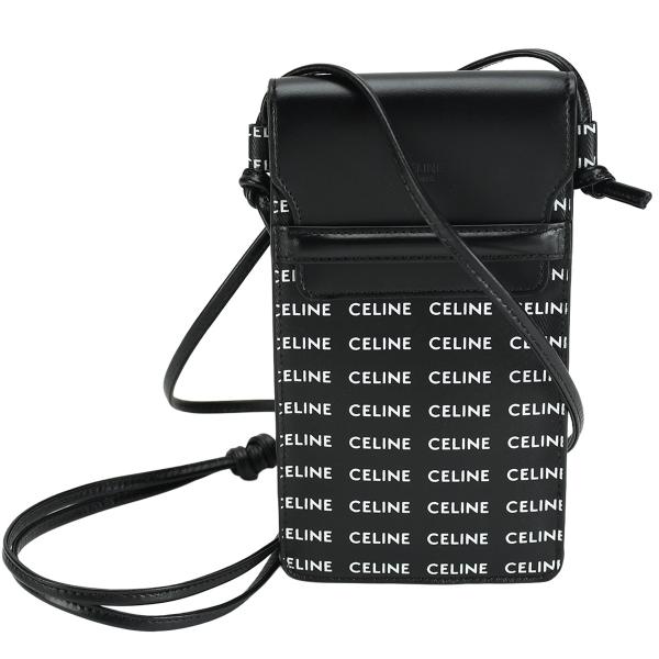 セリーヌ CELINE フォンポーチ フラップ付き モバイルポーチ ロゴ プリント 10G332 レ...